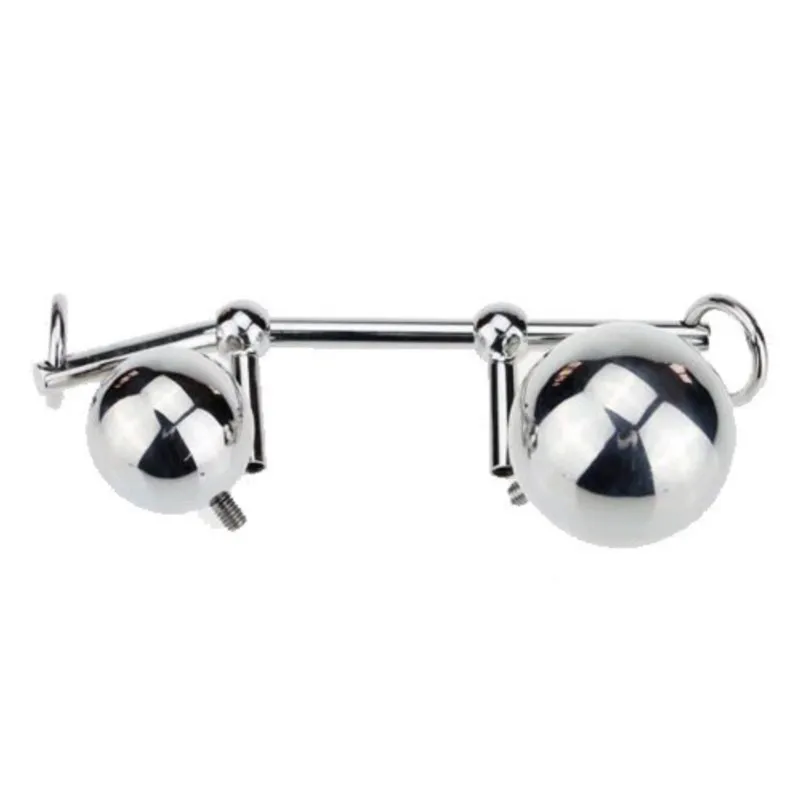 Stainless Steel Movable Sliding Ball Decor Props Detachable Double‑Ball Metal Ornament Party Game Accessories