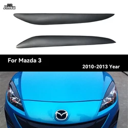 Couverture de sourcils de lumière de sauna de voiture en fibre de carbone, autocollant de garniture, lampe frontale, paupière pour Mazda 3, M3, 2010-2013, fibre de verre, apprêt noir mat