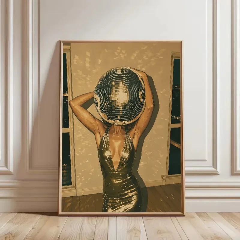 Large-sized 1pc frameless Canvas Painting Vintage Luxury Fashion Vanity Still Life Disco Swimming Pool Poster Canvas Painting Wa