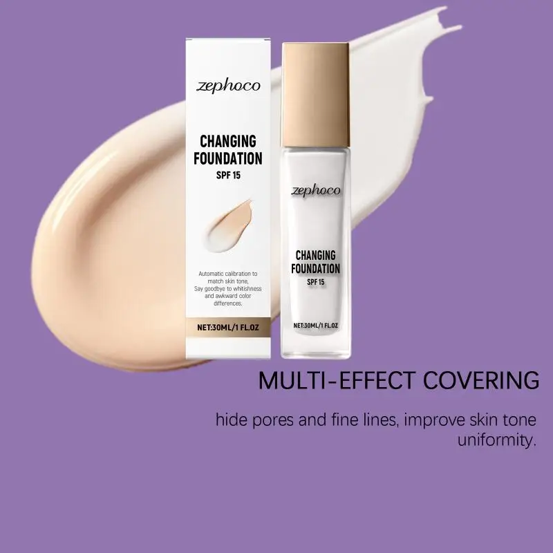Lightweight Foundation SPF 15 30ml Liquid Makeup for Fair to Medium Skin Hyaluronic Hydration for Office Look