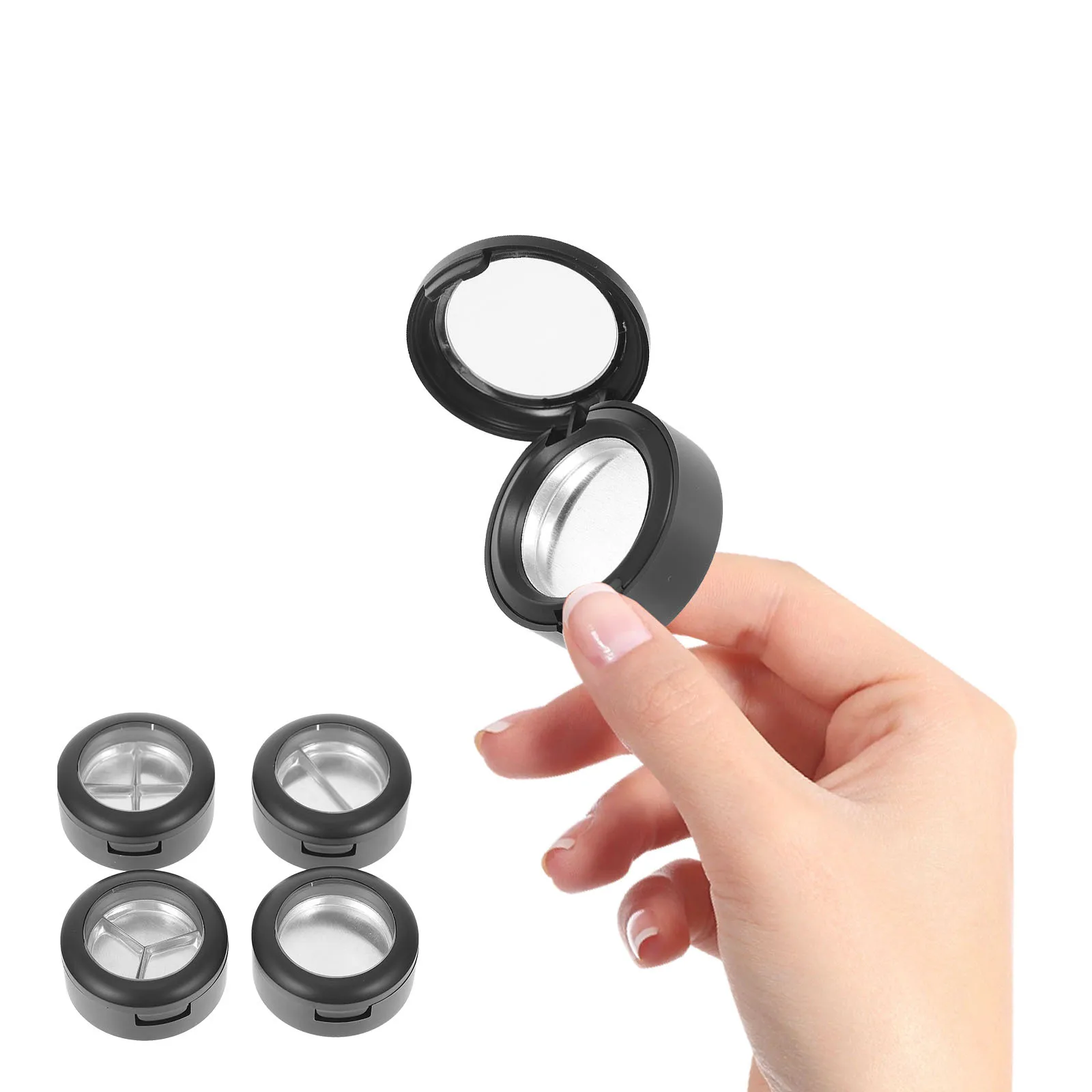 

4Pcs Multi-Grid Empty Eyeshadow Case Compact Durable Cosmetics Organizer Container Makeup Storage Refillable Portable