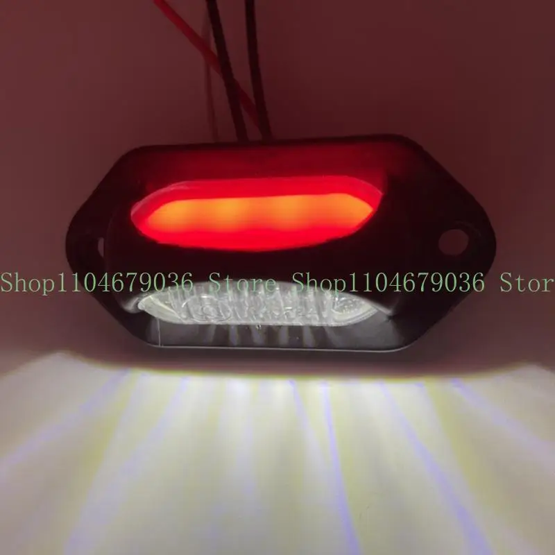 652F 2pcs Running Water Steering Taillamp for Truck Trailer Pickup Cargo 8LED Brake Lamp Car Side Marker Rear Light