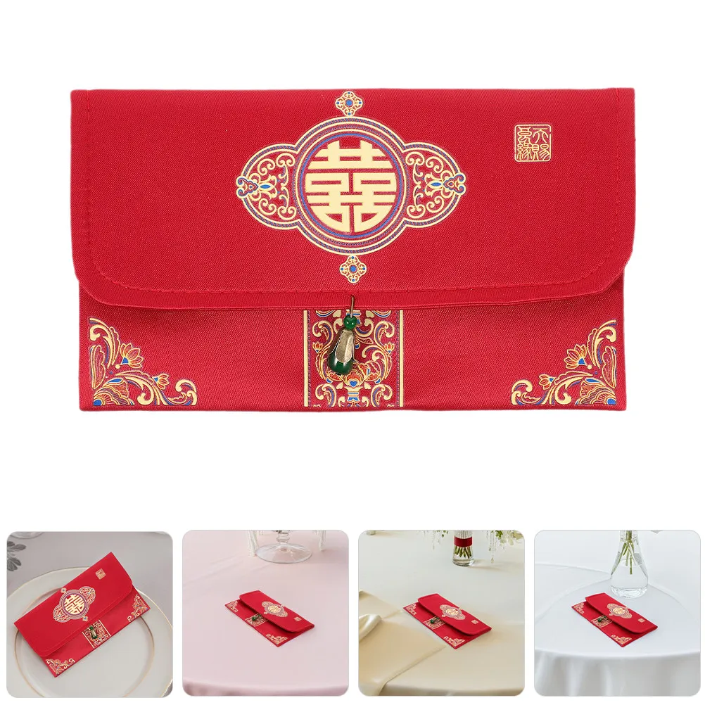 

2 шт. красных тканевых конвертов в китайском стиле для денег, элегантные конверты для приглашений на свадьбу, красные пакеты для свадебных торжеств