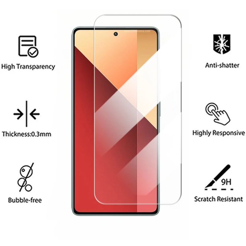 4in1 Tempered Glass  For Xiaomi Redmi Note 13 Pro 5G Full Coverage Screen Protector  For Redmi Note 13Pro 4G Camera Lens Protect image 2