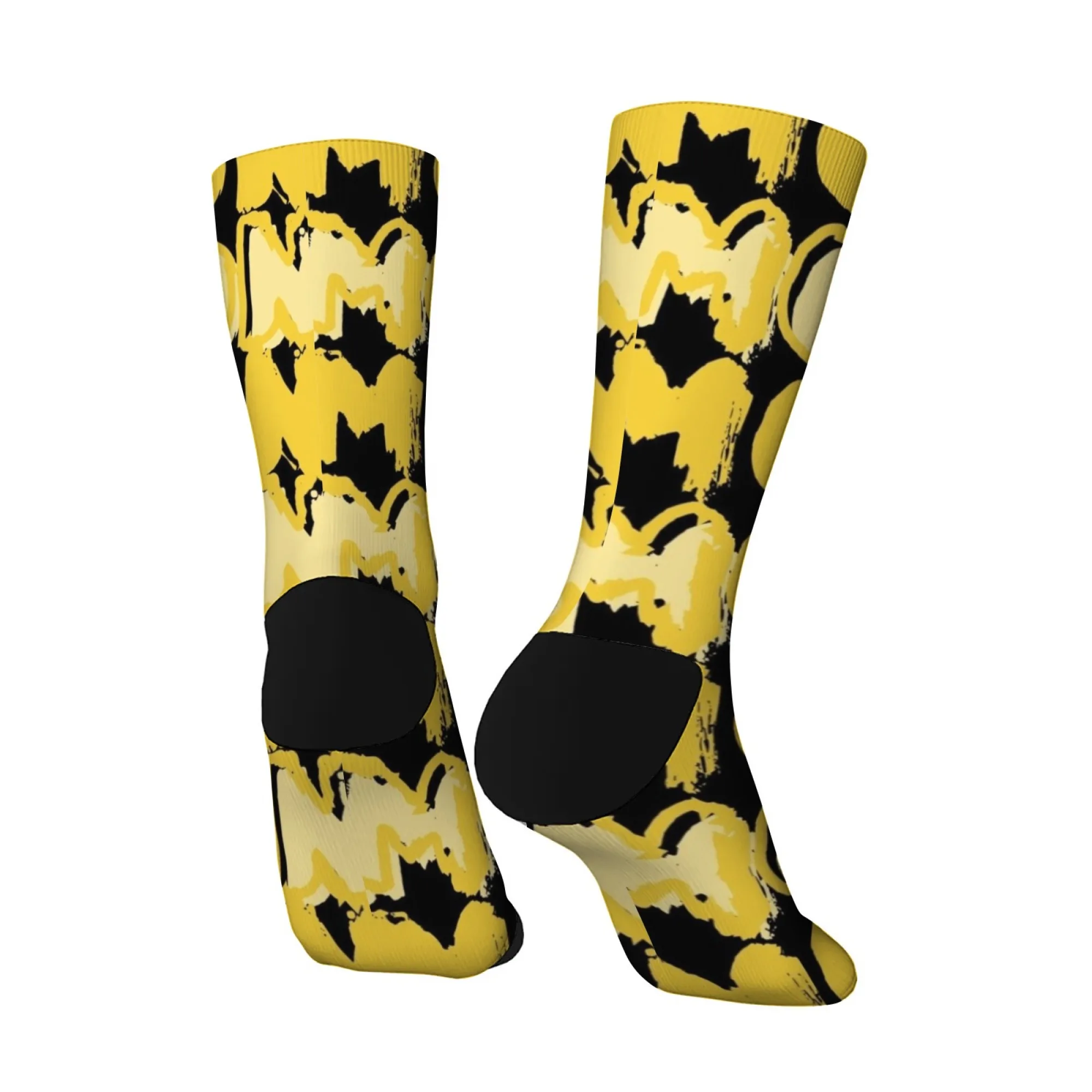 Kaus kaki pria bergambar seni abstrak modis nomor 6, kaus kaki crew hip-hop jalanan retro Harajuku yang baru, kaus kaki kasual yang nyaman