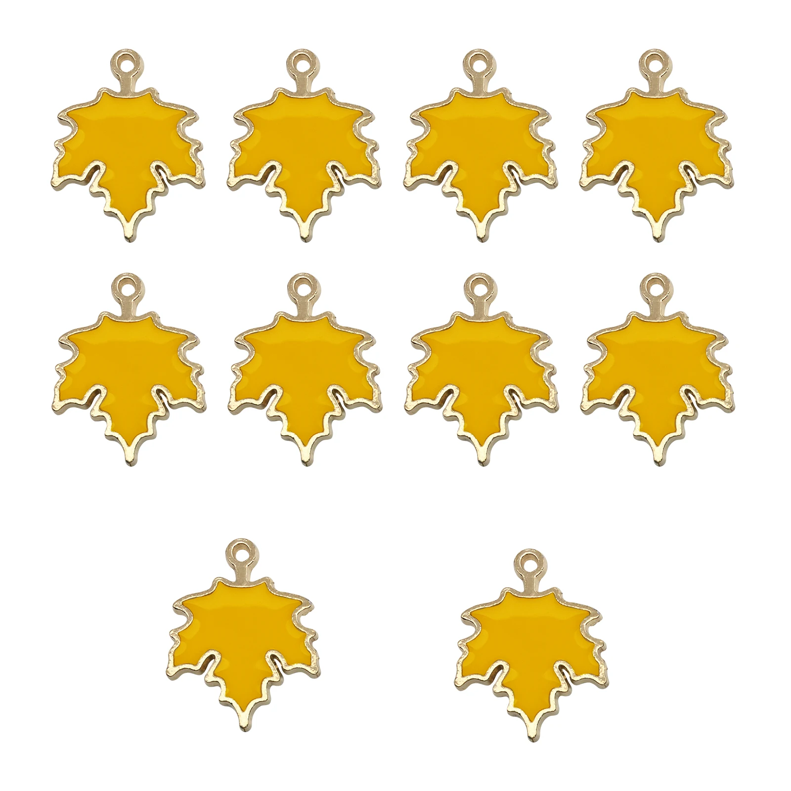 10Pcs Autumn Maple Leaf Charms for DIY Jewellery Making