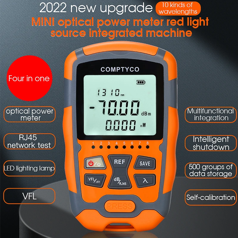 COMPTYCO AUA-M70 Optical Power Meter Visual Fault Locator Optical Fiber Tester Mini OPM VFL All-in-one Fiber Optic Testing Tool