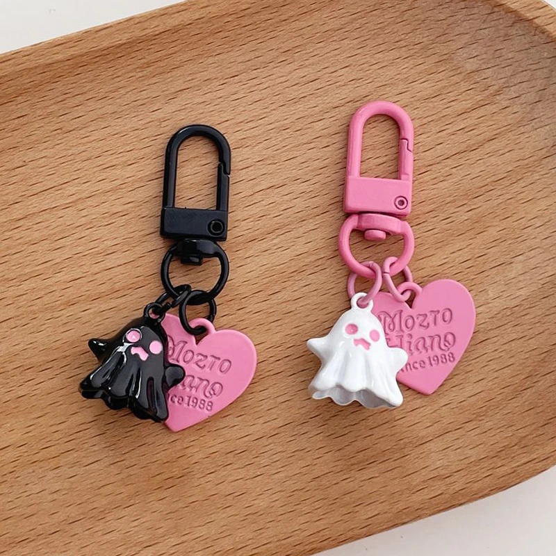 Little Ghost Keychain Halloween Ghost Love Pendant Keyring Fashion Phone Charms Car Key Accessories For Friends Gifts