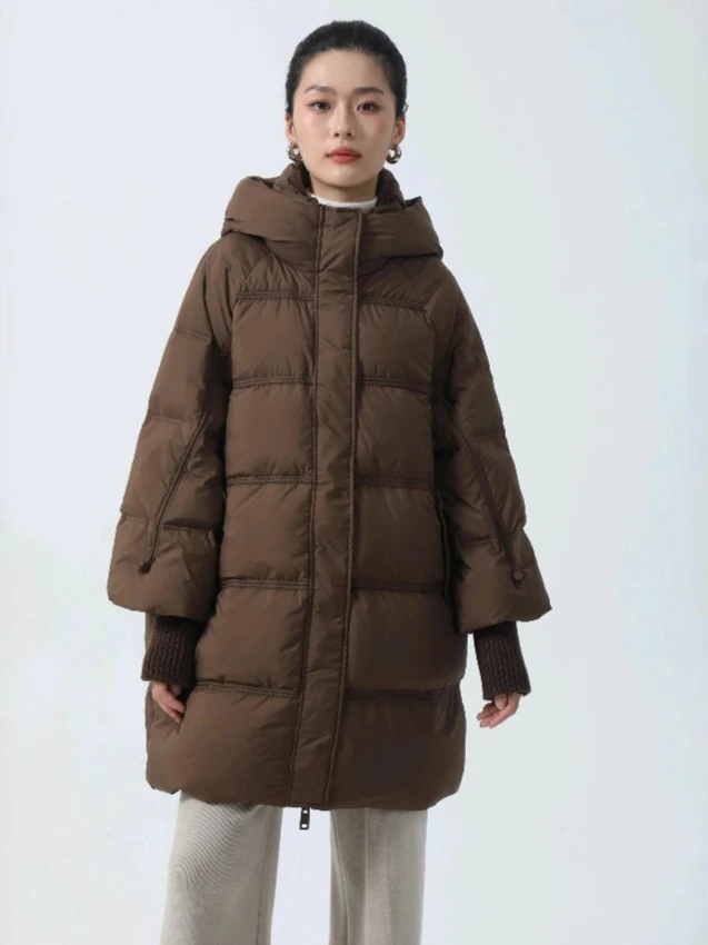 

Winter New Women's Down Jacket Commuter Hoodie 90 White Duck Down Warm Jacket