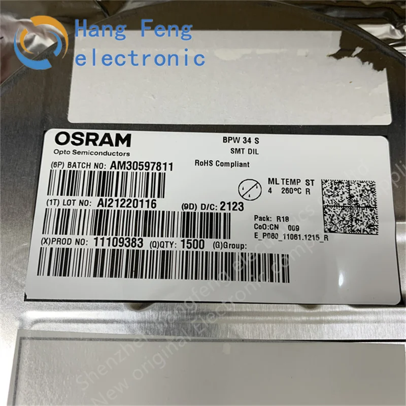 10PCS BPW34S BPW34 Silicon Photocell SMD-2 Infrared Photocell PIN Photodiode Brand new original