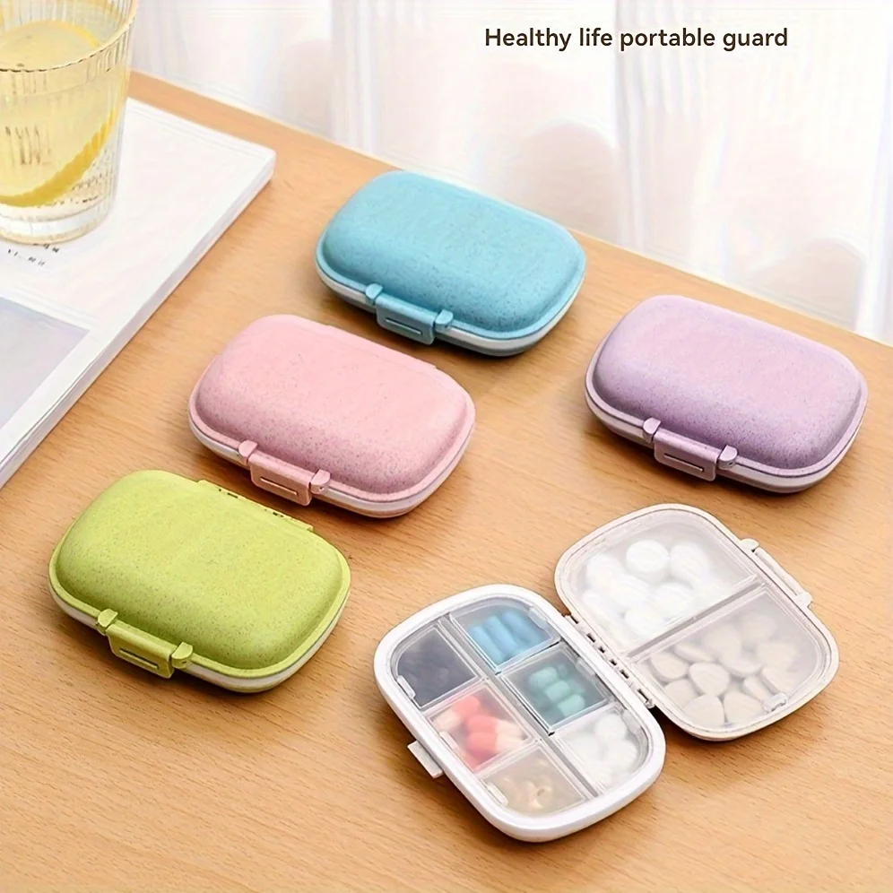 Portable pill box, High-Quality travel pill box with compartments, compact daily pill box dispenser