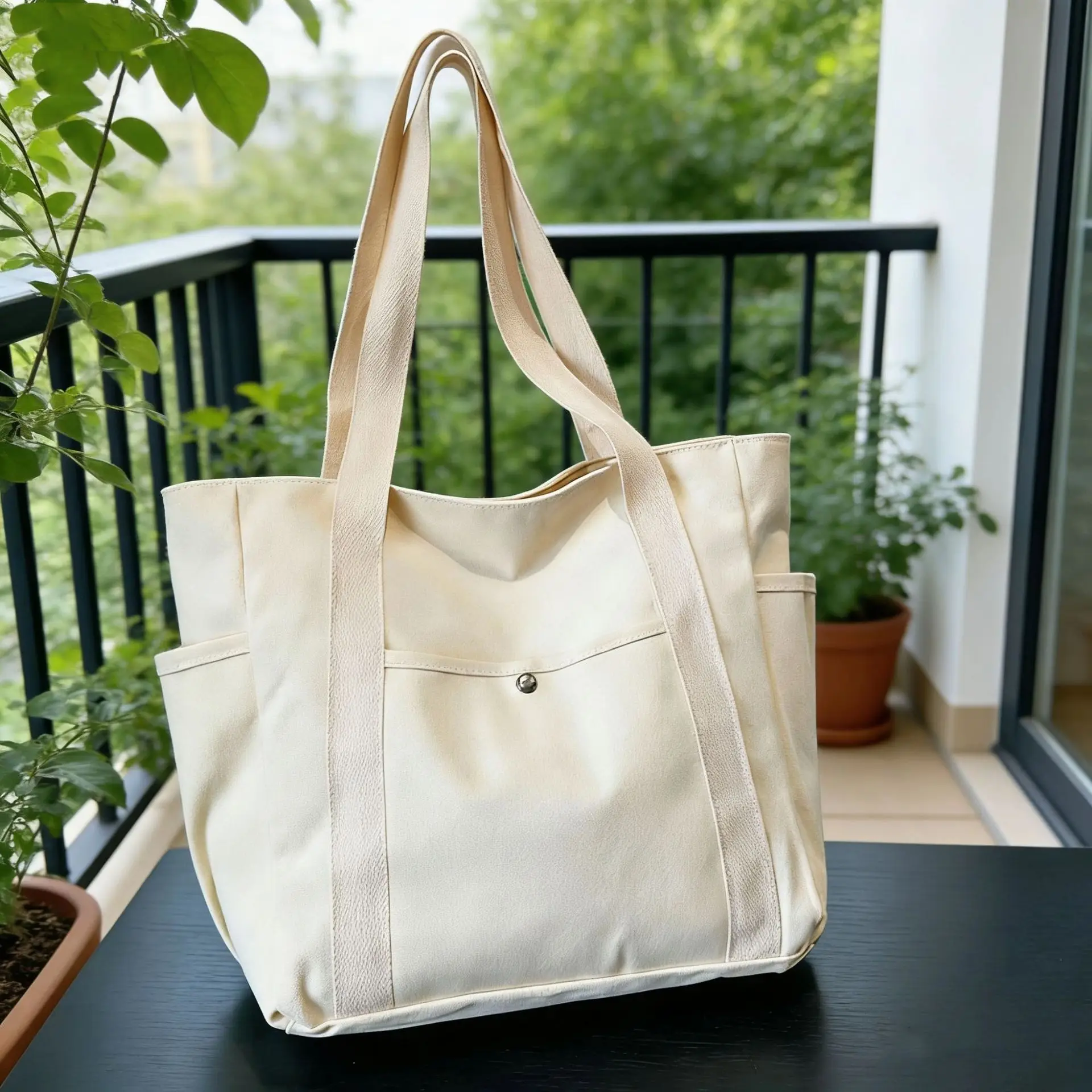 Large Capacity Canvas Tote Bags for Work Commuting Carrying Bag College Style Student Outfit Book Shoulder Bag Shopping Bag