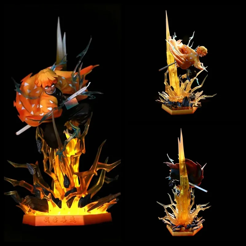 32cm Demon Slayer Kimetsu no Yaiba Agatsuma Zenitsu A thunderbolt flash light Action figure toys doll Christmas gift