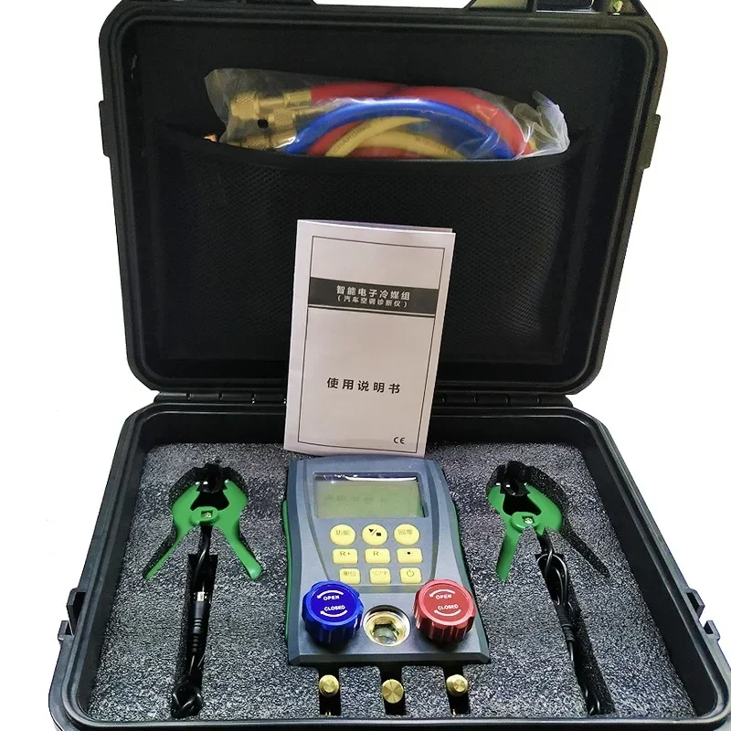 Digital Hvac Vacuum Manometer Manifold Refrigerant Pressure Gauge Set Temperature Leakage Air Conditioner Tester Meter