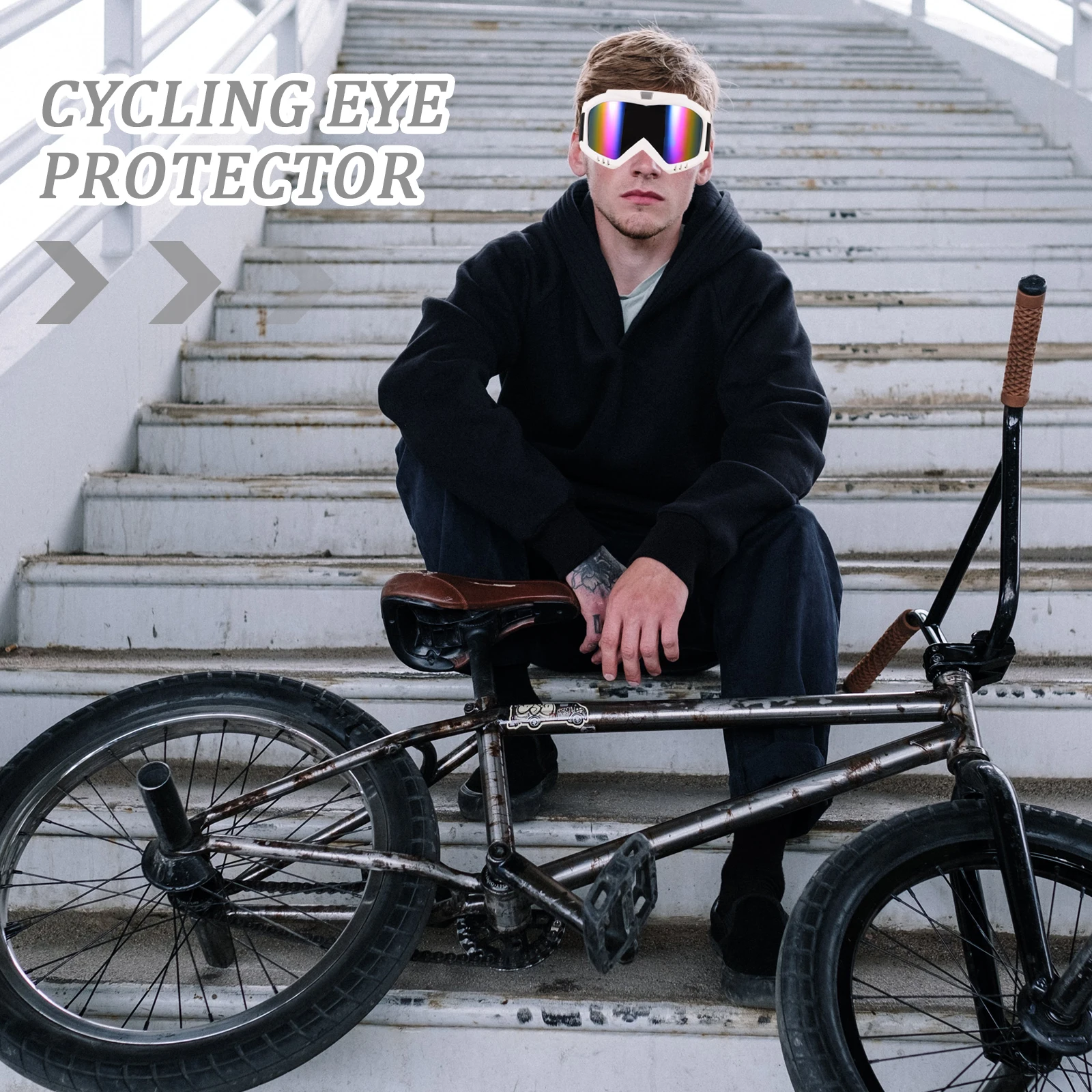 

Windproof Sandproof for Motorcycle Cycling Skiing Adjustable Strap Lightweight Riding Protective Eyewear Outdoor Sports for Men