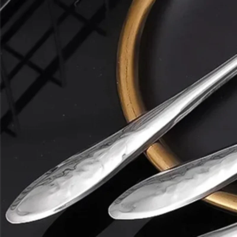 Outdoor 10Pcs Stainless Steel Spoon Ramen Noodles Tablespoons Scoop Rice Salad Stirring Scoop Camping Tableware Cooking Utensils