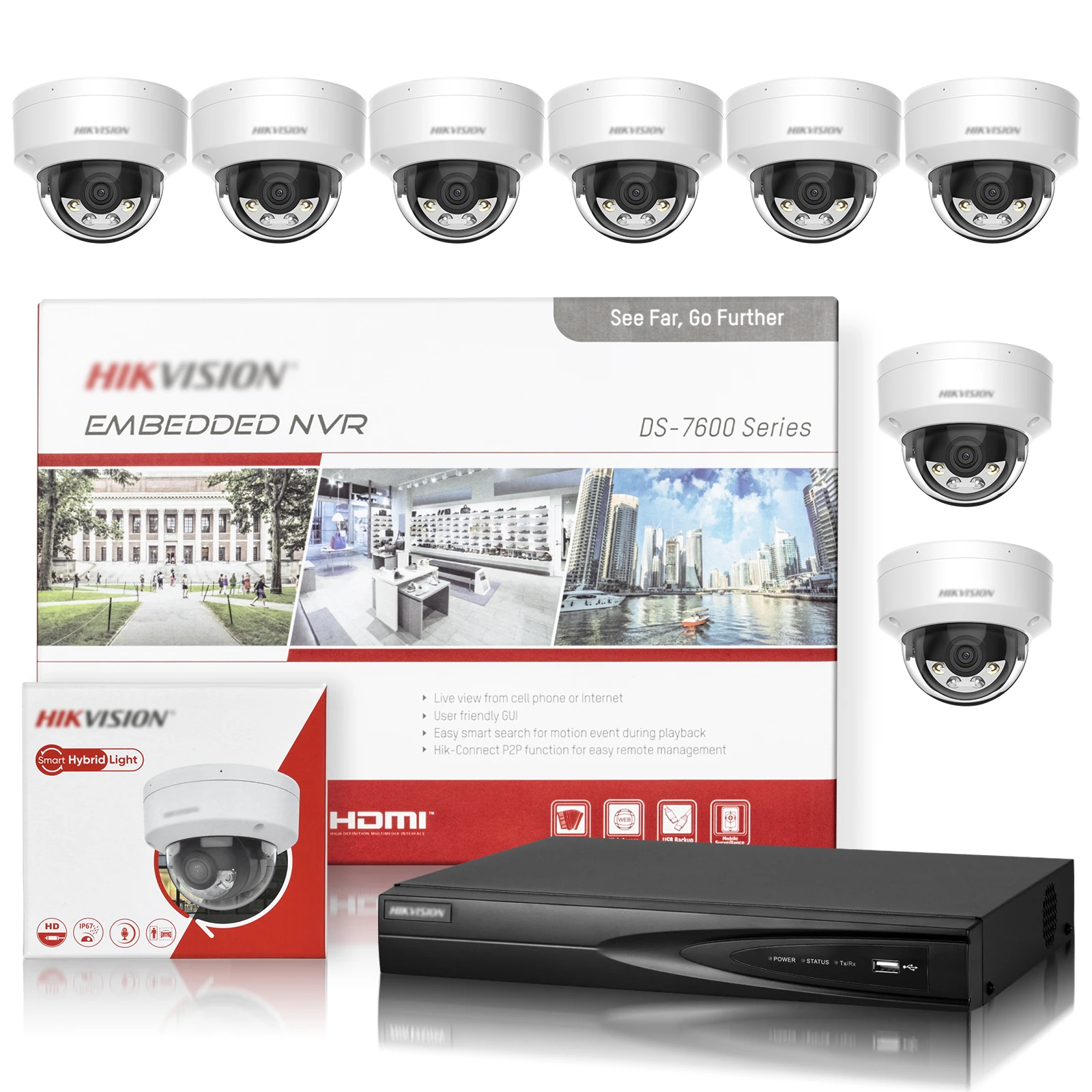 Hikvision 8ch 8MP Security Camera System 4K Dome Color Night Vision IP Camera 8poe 4K NVR Kit