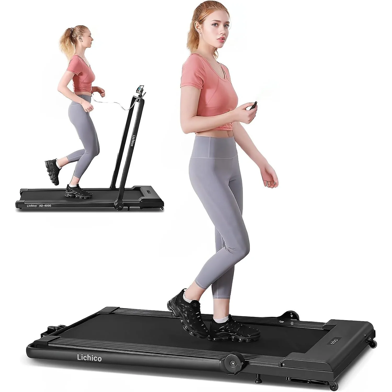 

Walking Pad Under Desk Treadmill，Portable Small Treadmills ，Super Quiet Brushless Motorized Walking Jogging Running Machine