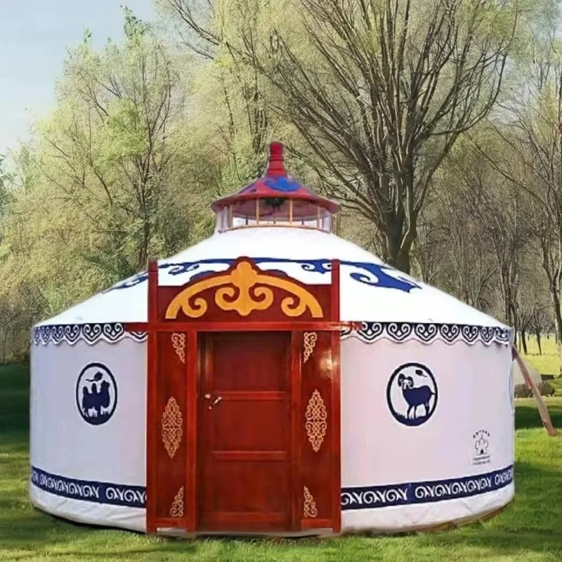 YTYIN Large Outdoor Warm Yurt Tent Thickened PVC Rainproof Windproof For Barbecue & Accommodation For Dining & Sun Shading