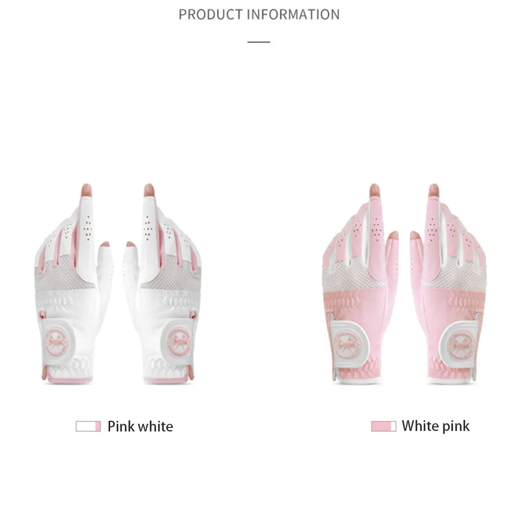 PGM Damen Fingerlose Golfhandschuhe Ein Paar Offenes Fingerdesign Golfhandschuhe für Damen Atmungsaktiv Schweißabsorbierend – Detail 1
