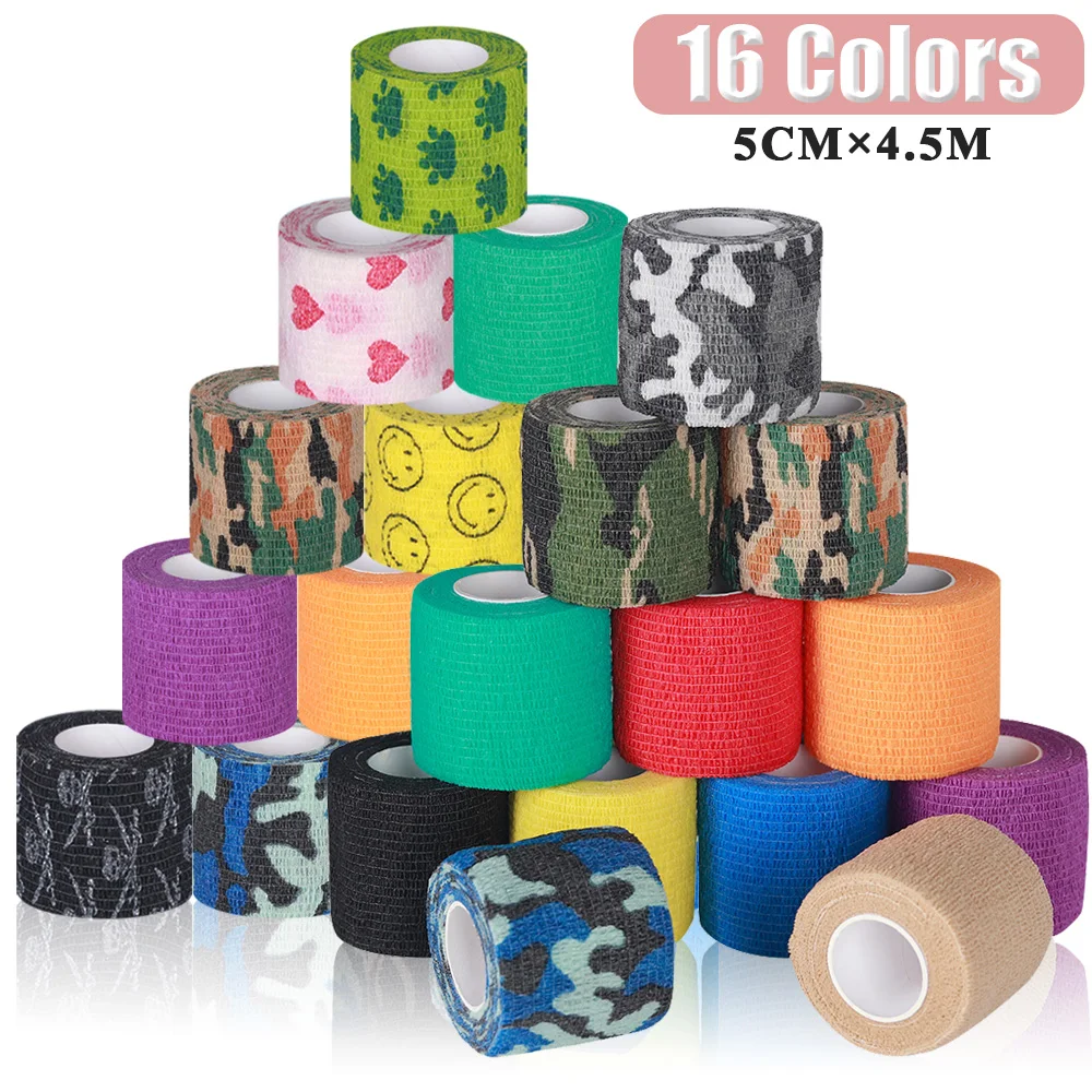 12pcs Colorful Tattoo Grip Bandage Cover Wraps Waterproof Self Adhesive Finger Protection Tattoo Grip Tape Tattoo Accessories