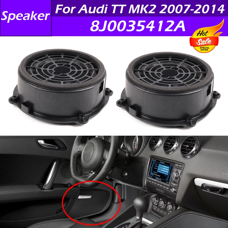 

8J0035412A Car Front Door Speaker Tweeter Middle Bass Mid Range Speaker Woofer Horn Accessories For Audi TT MK2 2007 2008-2014