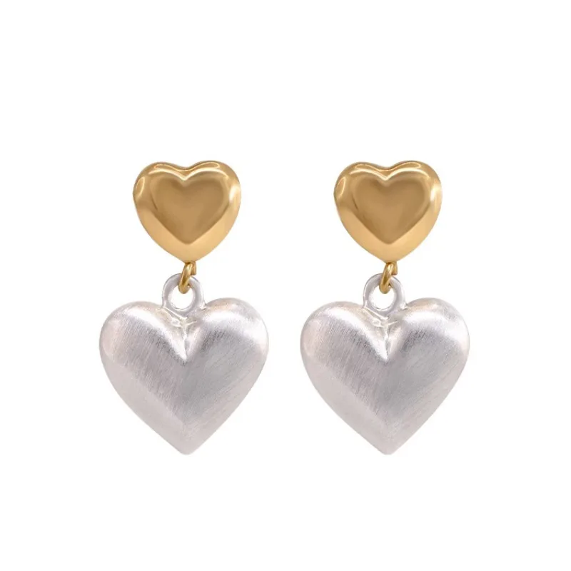 VENTFILLE 925 Sterling Silver Earring for Women Girl Love Heart Frosting Temperament Korean Banquet Jewelry Gift Dropshipping