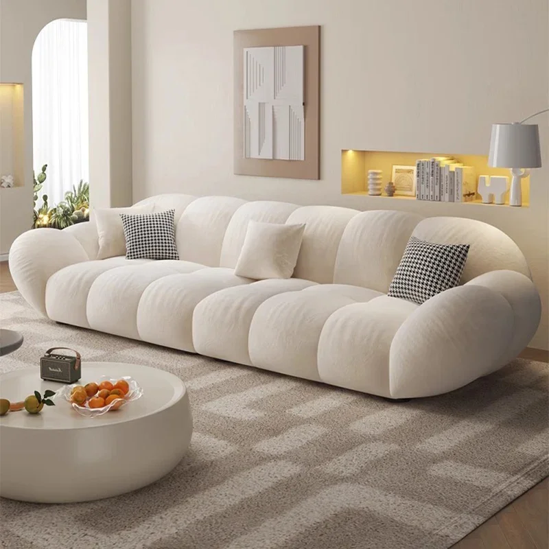 Banquet Cream Upholstered Living Room Sofas Lazy Theater Comfort Mini Clouds Couchs Relax Vintage Sofa Para Sala Home Furniture