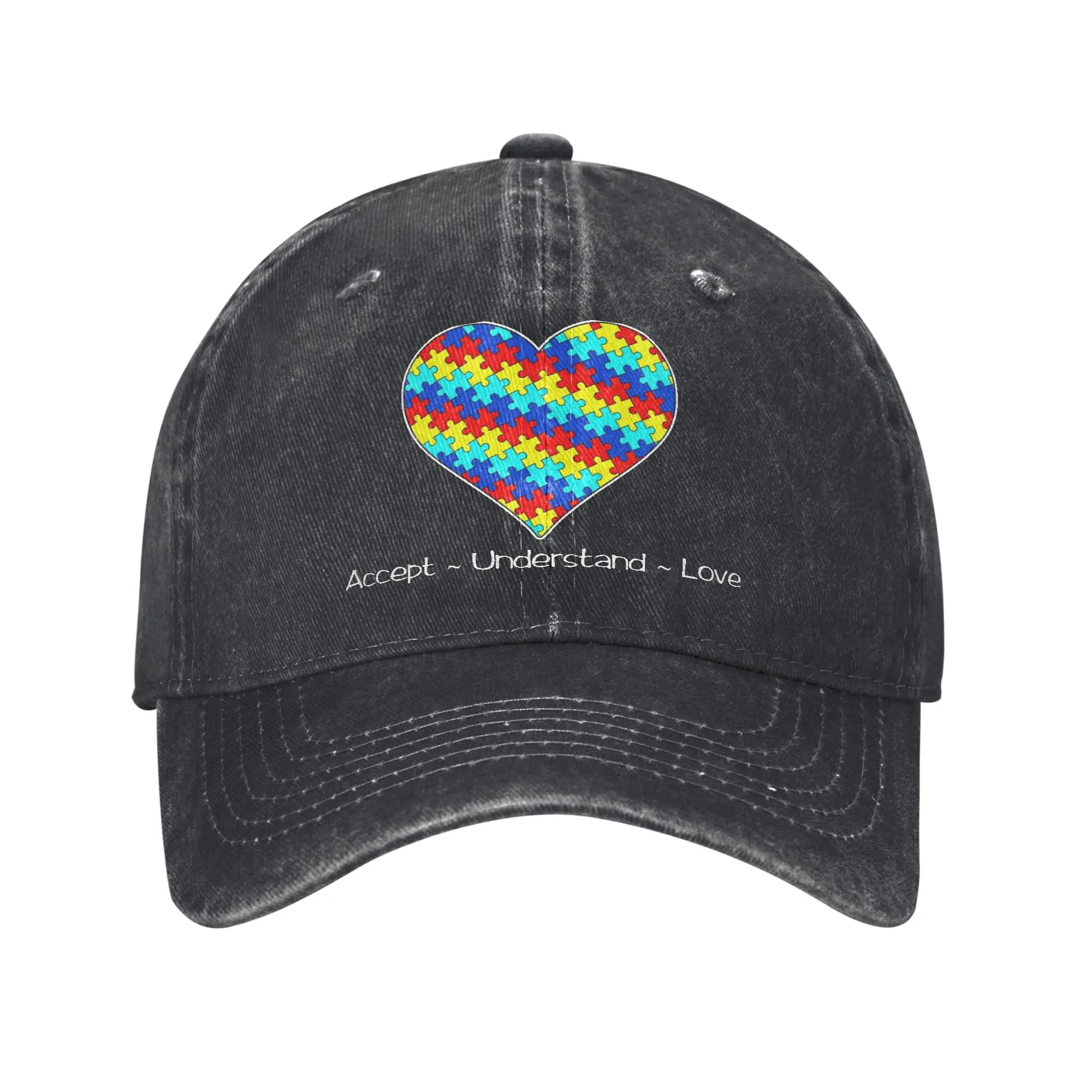 Unisex Autism Awareness Respect Love Support  Cap Wear Baseball Caps Retro  Trucker Hats Adjustable