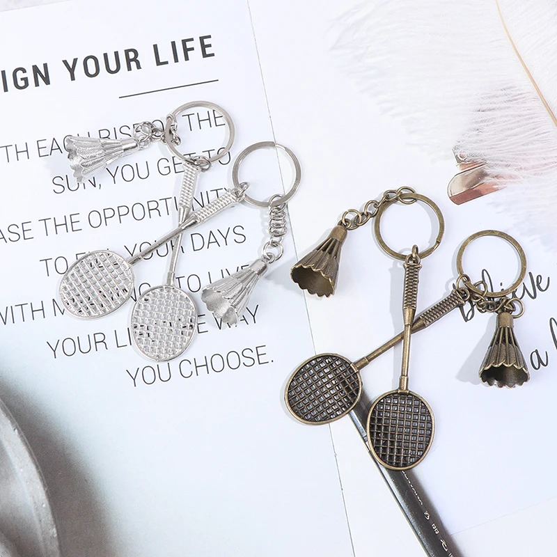 

Металлический брелок для бадминтонной ракетки, мини-брелок для автомобиля, спортивный брелок для ключей, подарки