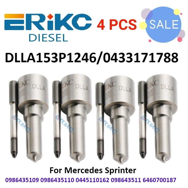 

4 шт. DLLA 153 P 1246 0433171788 Дизельный DLLA153P1246 для Mercedes Sprinter 0986435109 0986435110 0445110162 098643511 6460700187