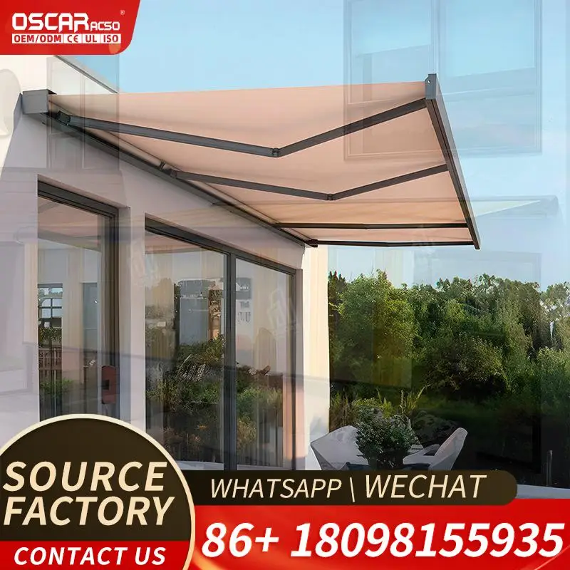 High Quality Motorized Manual Retractable Outdoor Canopy Sunshade Shelter for Patio Balcony Garden Retractable Awning