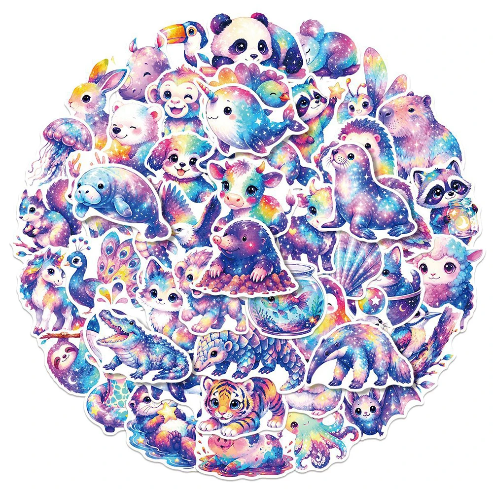 10/30/50pcs Cute Animal Stickers Cartoon Rainbow Rabbit Penguin Decals Kawaii Waterproof Graffiti Stationery Laptop Water Bottle