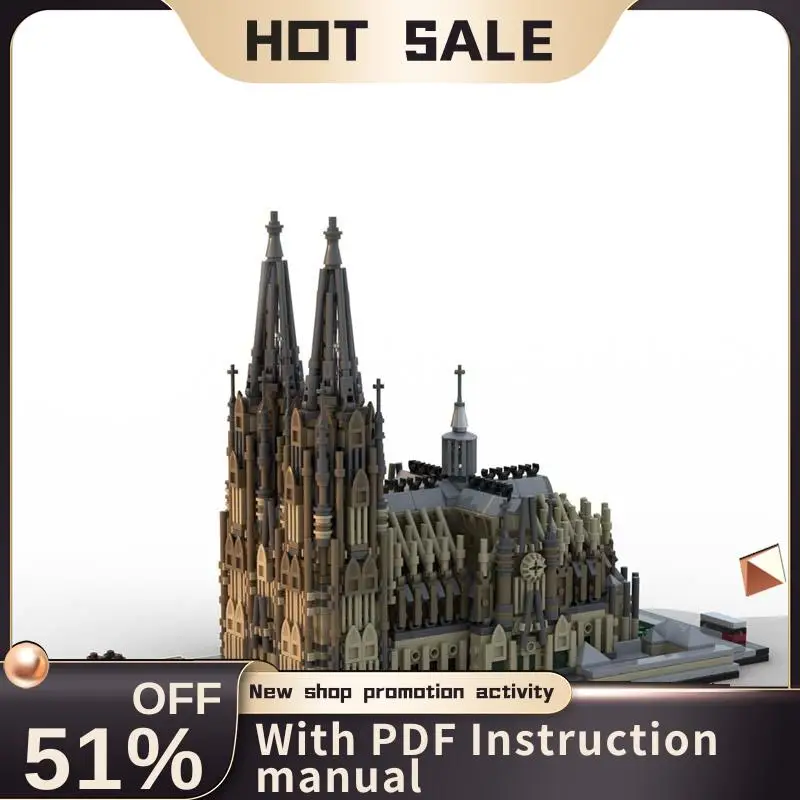Neues 2059-teiliges City-Modell: Beliebter Straßenansicht-Baukasten der Kölner Dom, DIY Kreativideen-Spielzeug, Geburtstagsgeschenk