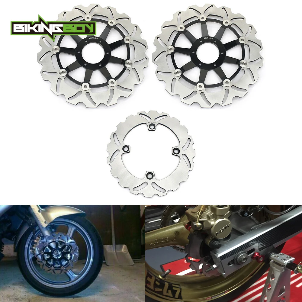 BIKINGBOY For Honda CBR 600 F F4 SuperSport 1999 2000 CBR900RR Fireblade 1992 1993 N P Front Rear Brake Discs Disks Rotors Set