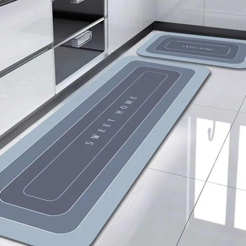 Alfombra de baño minimalista moderna de diatomeas, súper absorbente, antideslizante, para la entrada del hogar, de secado rápido.
