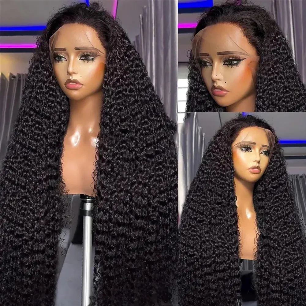 13x4 Jerry Curly Lace Front Wig 40 42 Inch Deep Kinky Curly Human Hair Wigs 13X6 HD Transparent Lace Frontal Wig For Women