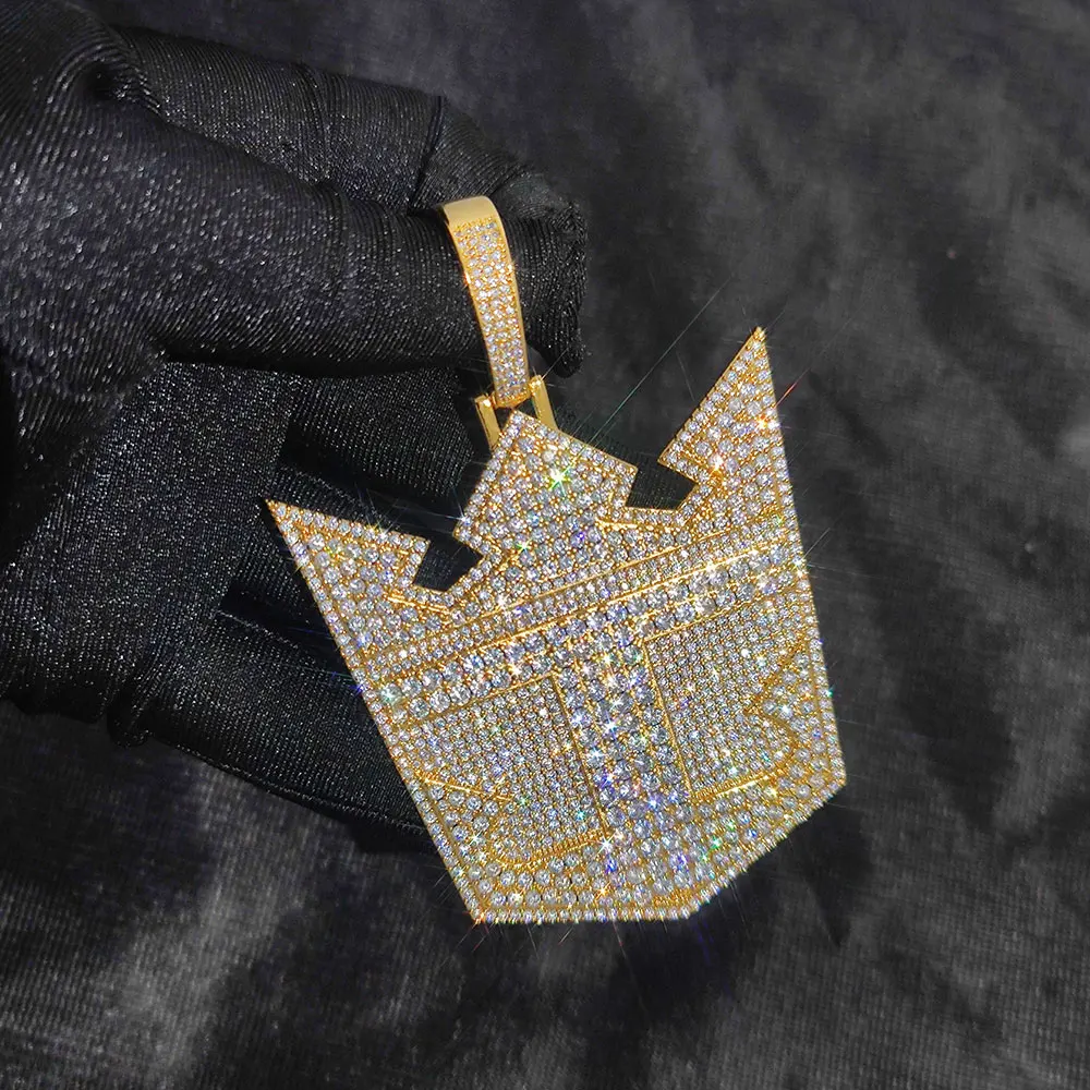 Custom Engraved Hip Hop Jewelry Personalized Name Letter Logo Pattern Pendant Chain CZ/Moissanite Customized Gift