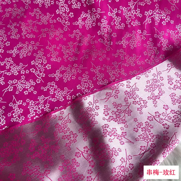 Wufutuan Silk Jacquard Crepe Fabric Suit Ethnic Clothing Fabric Silk Cotton-Padded Jacket Shroud Fabric