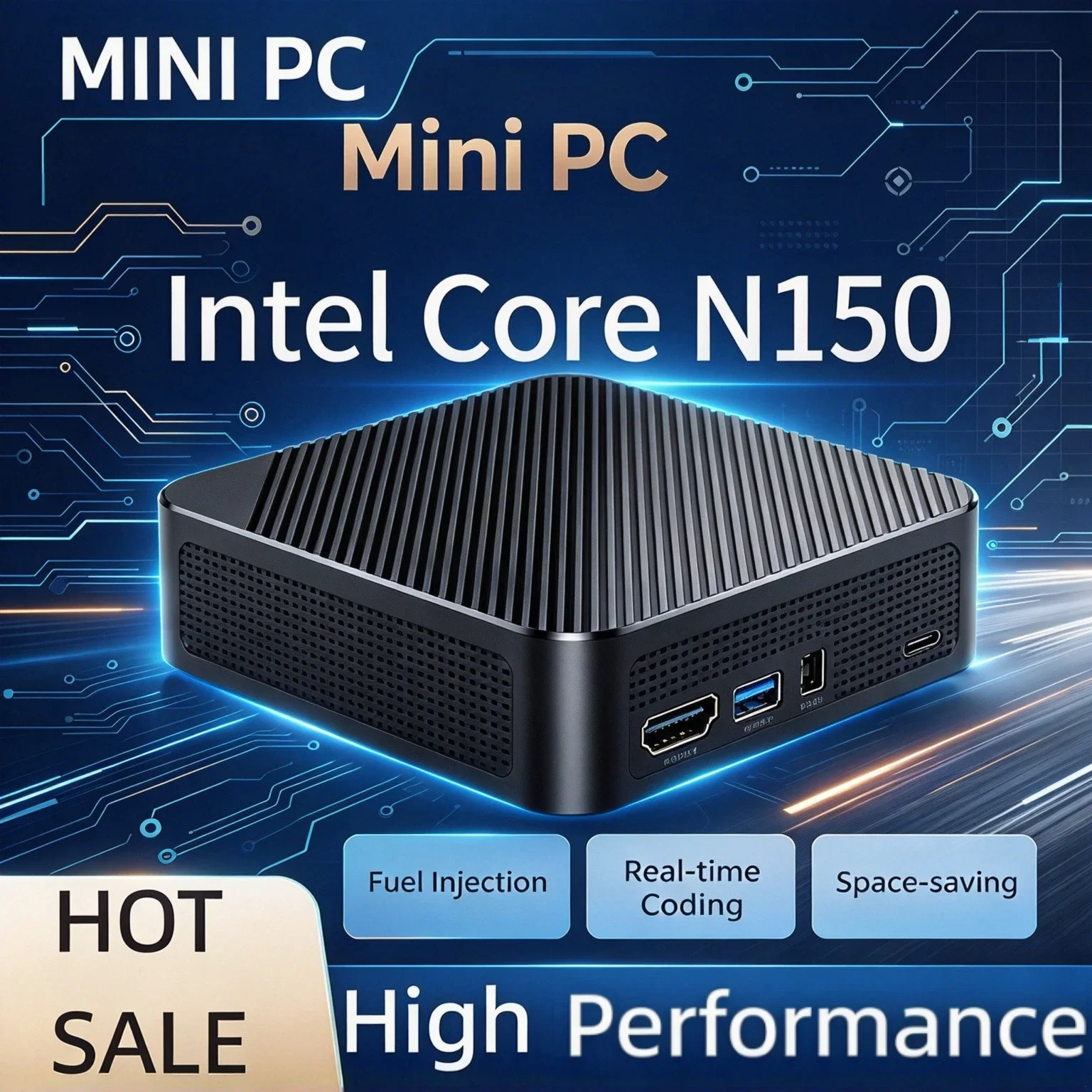 2026  Portable Mini PC  Intel N150 Small Pocket Computer 16GB RAM 1TB SSD WiFi  BT5.2 Gaming Desktop PC