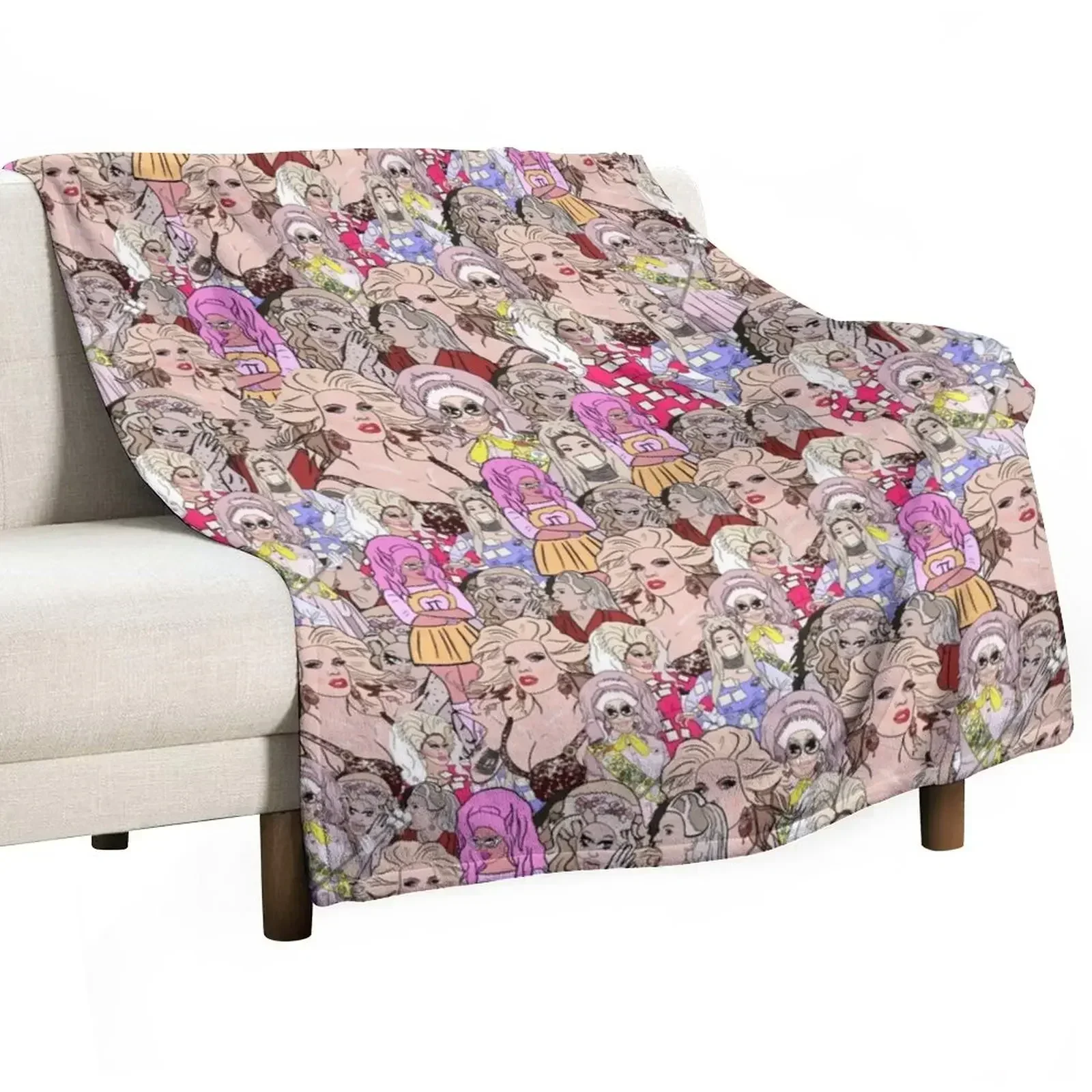 Katya and trixie pattern Throw Blanket Luxury Vintage Flannel Fabric Comforter Blankets