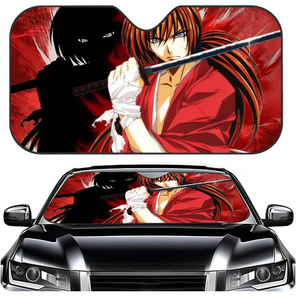 Anime R-Rurouni K-Kenshin Car Window Sun Shade Windshield Anti-UV Protection Front Rear Windshield Block Cover Visor Accessories
