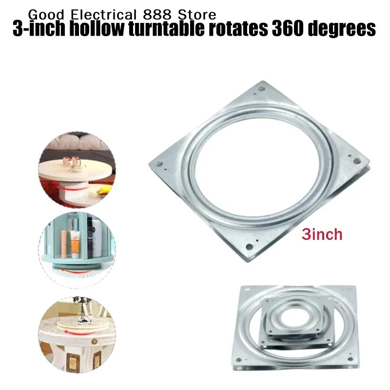3 Inch Steel Square Lazy Susan 360 Degrees Rotating Rolling Bearing Turntable Bearings Plate For Office Swivel Chairs