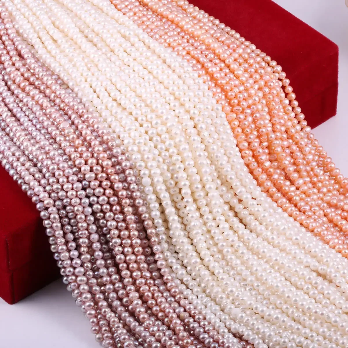 Natural Freshwater Pearl Beads High Quality Nearly Round Punch Loose Beads for Jewelry Making DIY Necklace Bracelet Accessory