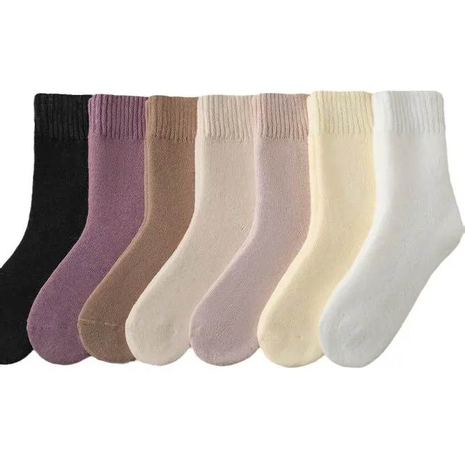 1PR Snow Autumn Winter Mid-Calf Length Fleece-Lined Thickened Fleece Long Maternity Floor Extra Thick Long Socks Warm Socks