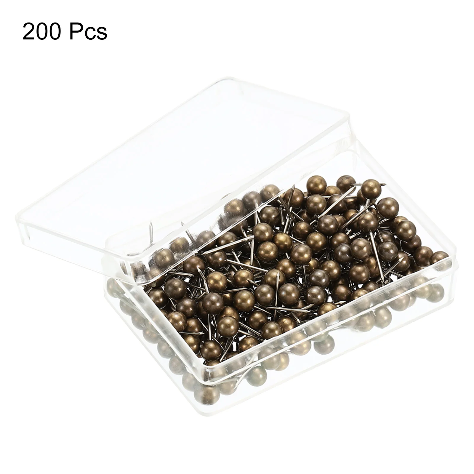 200Pcs Push Pins Round Head Map Tacks Thumb Steel Point for World Maps Cork Boards Bronze Tone
