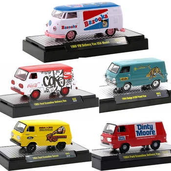 M2 Machines 1/64 Scale Diecast Ford Econoline Delivery Van Alloy Car Model Toys Vehicle Cars for Collection Boys Toys Hotwheels