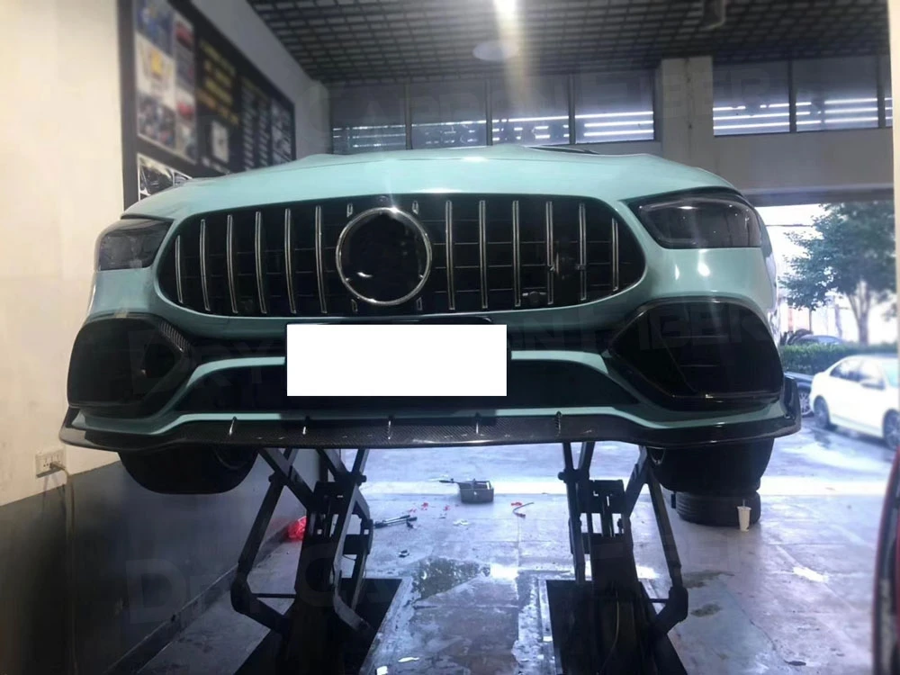 لمرسيدس بنز AMG GT43 GT50 GT53 2019-2023 ألياف الكربون الجافة/FRP الجبهة حافة مصد السيارة الذقن مجرفة المفسد حماية