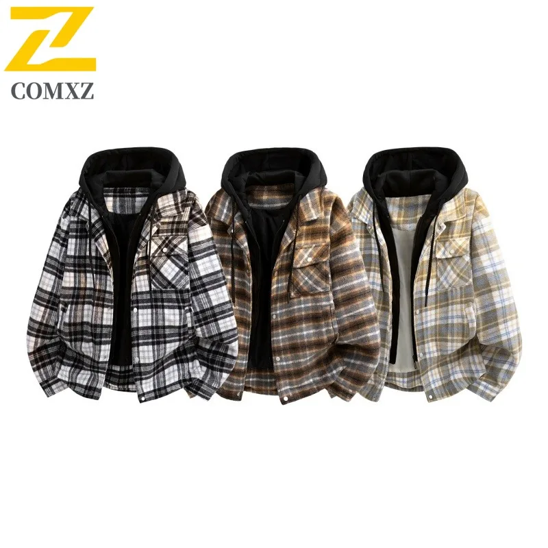 

COMXZ Men Hooded Outerwear 2025 Workwear Camping Fishing Lightweight Cycling Trench Coat Comfortable Travel Walk Biker Jackets