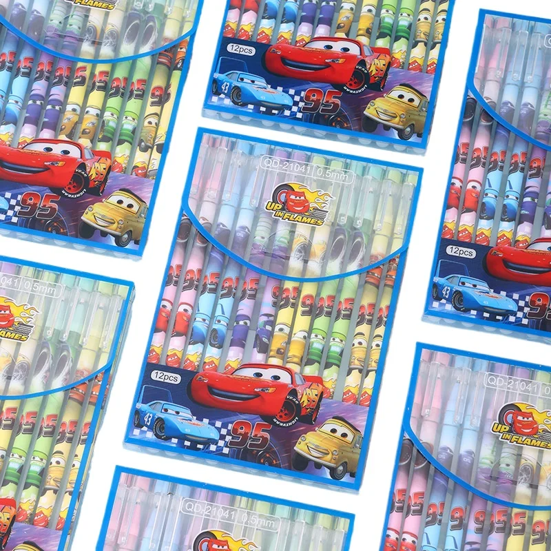 Bolígrafo de Gel Miniso de dibujos animados, herramientas de escritura para estudiantes Kawaii, bolígrafo azul borrable de 0,5mm, suministros de oficina, papelería, 6-12 Uds.